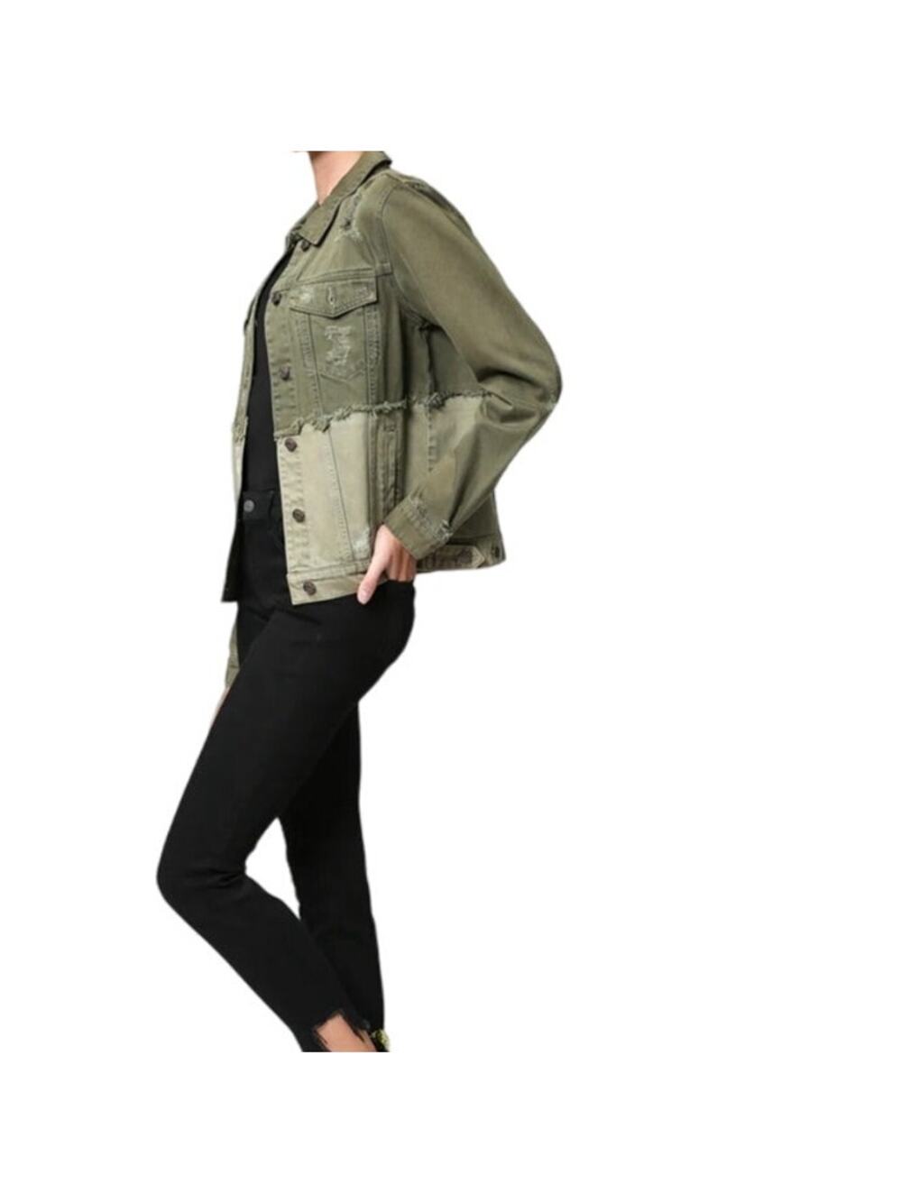 Hidden Two-tone Distressed Denim Obscure Jacket Size Small